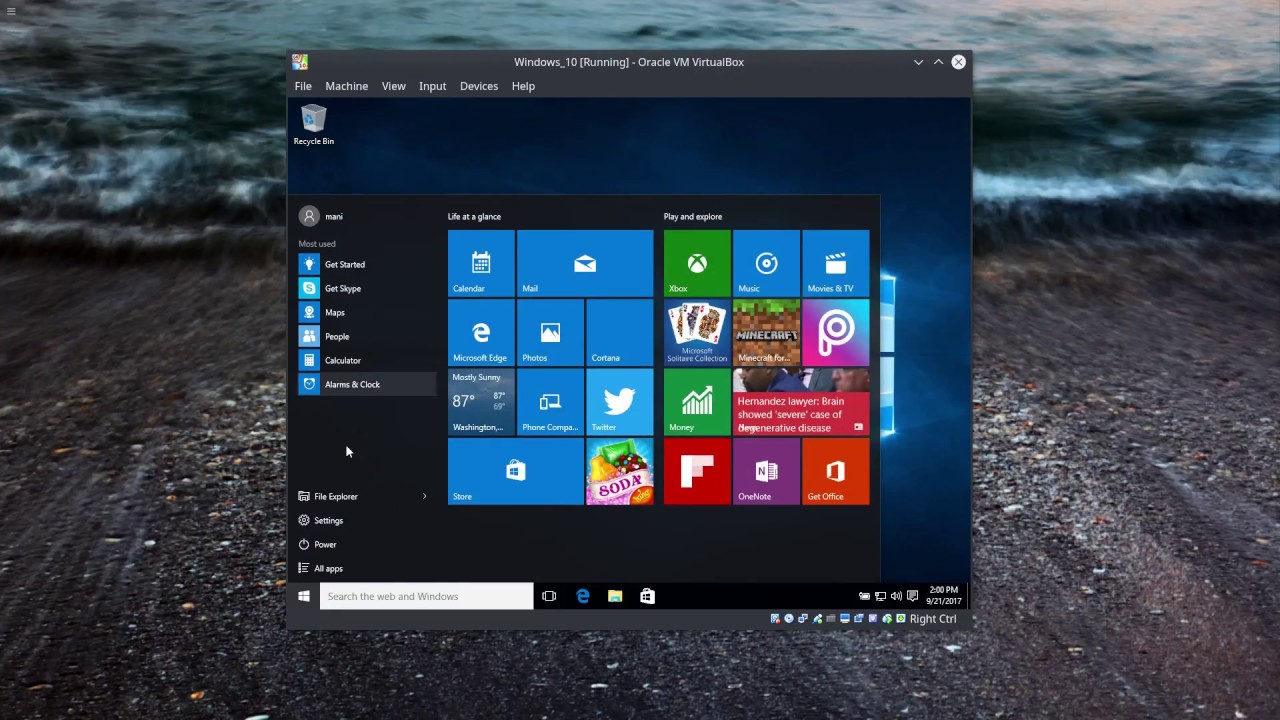 install windows10 on virtualbox in linux mint 18.1 KDE - YouTube