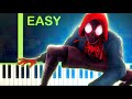 MEMORIES Spider Man Into The Spider Verse EASY Piano Tutorial 