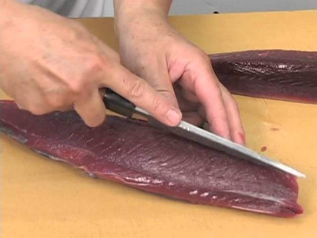 Katsuo, Bonito. Kiriko sushi Ken Namba カツオ 鰹 - YouTube