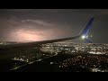Nighttime approach into houston with squall line