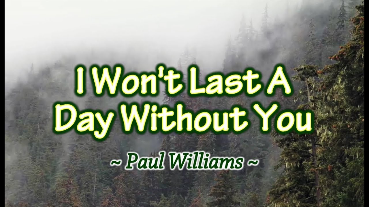I Won T Last A Day Without You Paul Williams Karaoke Version Youtube