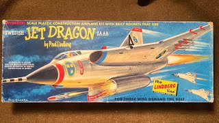 Lindberg 1960 Swedish Jet Dragon Saab J-35 Draken Vintage Model Kit Unboxing Review