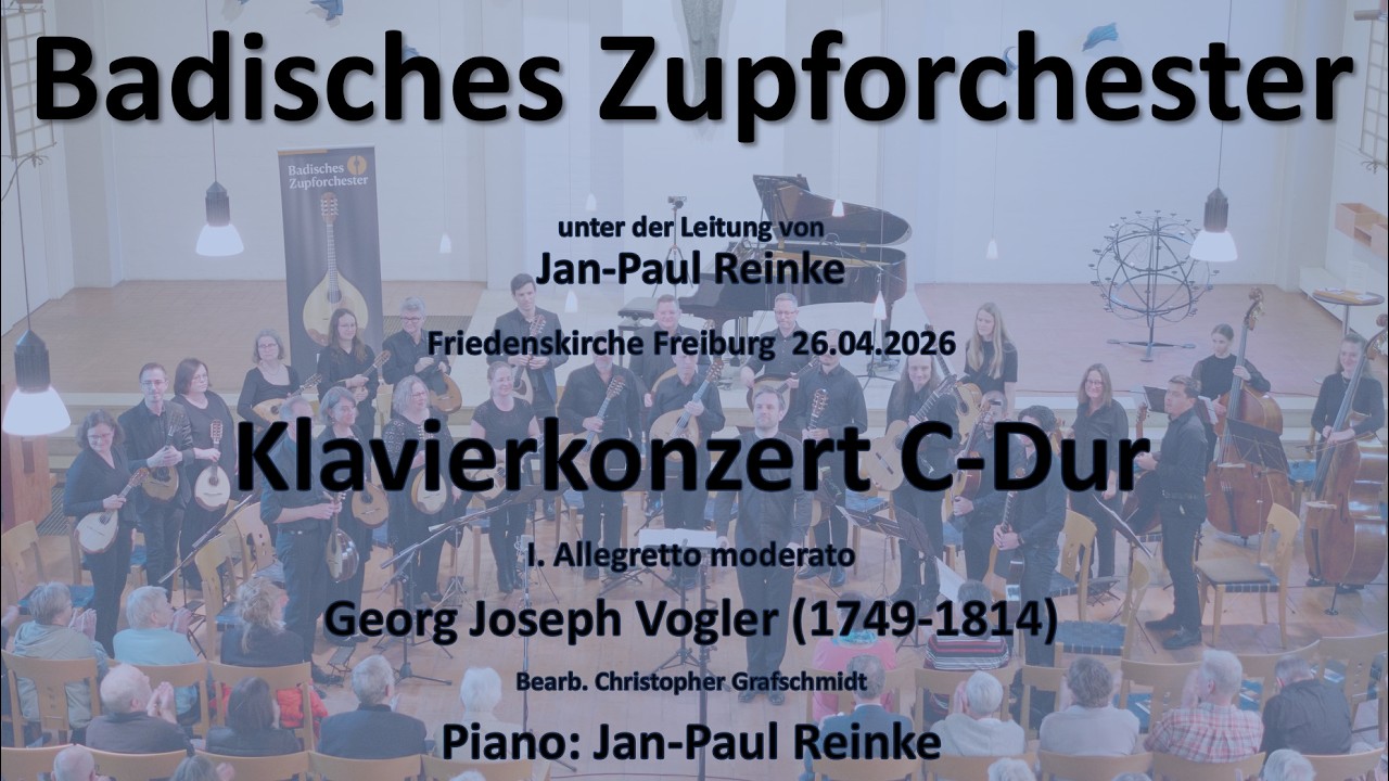 Klavierkonzert C-Dur – Georg Joseph Vogler – Badisches Zupforchester
