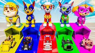 PAW Patrol : Guess The Right Door With Tire Game Mighty Pups Ultimate Rescue Max Level LONG LEGS#22