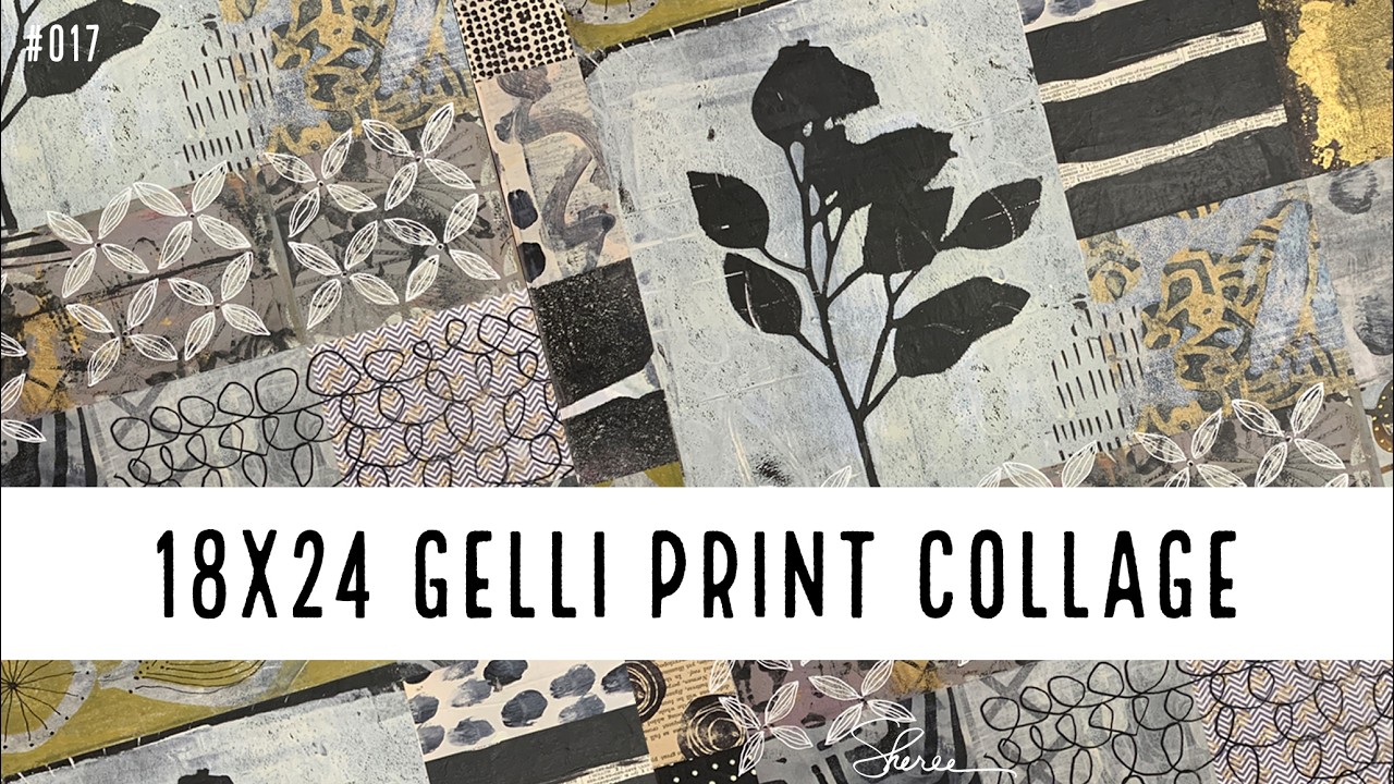 Botanical Gel Print Collage | Simple Grid Style