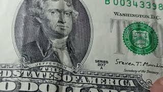 🇺🇸2017A  $2 Bill Value – Serial Number B00343398A Up $20 To $500+💰#2DollarBill #BanknoteCollecting