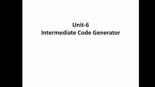 Intermediate Code Generation
