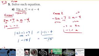 PC 20 7.3 #5a Absolute Value Equation with NO SOLUTION