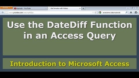 Use the DateDiff Function in an Access Query