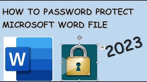 How To Password Protect MS Word File