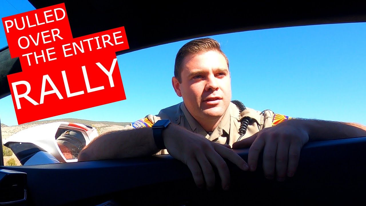 EXOTIC CAR RALLY PULLED OVER - COP PULLS OVER REVO RALLY - YouTube
