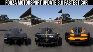 FORZA MOTORSPORT 2023 UPDATE 3.0 | FASTEST CARS | TOP SPEED + SOUND TEST | HUAYRA R,VALKYRIE,SABRE |
