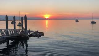 Sunset over the ocean in Bellingham WA