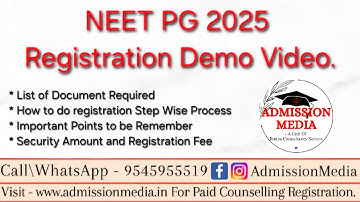 NEET PG 2025 AIQ Registration Demo Video | Category Change | Enrollment No | How to Do Registration