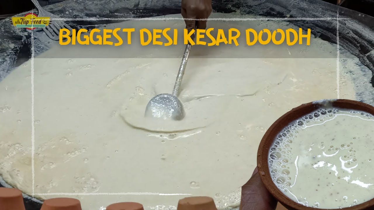Biggest Desi Kesar Doodh Making in Hyderabad Kesar Badam Milk 30Rs