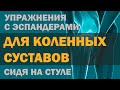 Упражнения с эспандерами для коленного сустава сидя на стуле (артроз / гонартроз)