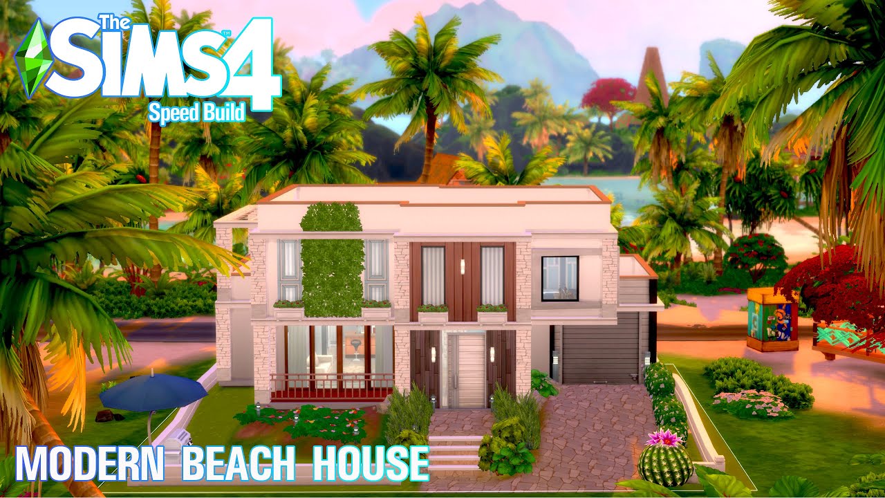 MODERN BEACH HOUSE | The Sims 4 Speed Build - YouTube