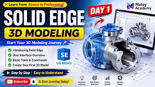 Solid Edge 3D Modeling Course | Day 1 | Complete Beginner's Guide