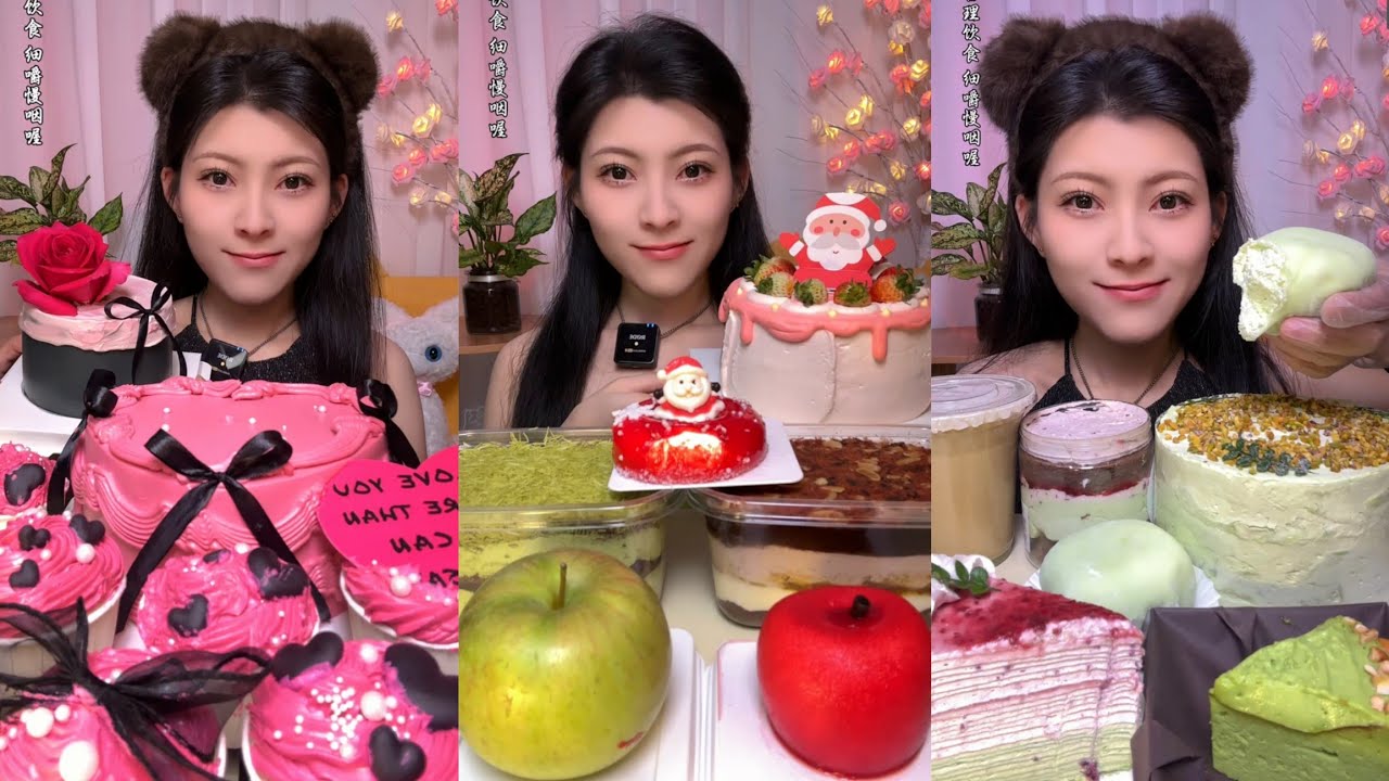 Chocolate Crepe&Chocolate PearlsCAKE 🎂🍰 & DessertASMR/EatingShow Challenge#cream #cake #asmr#mochi