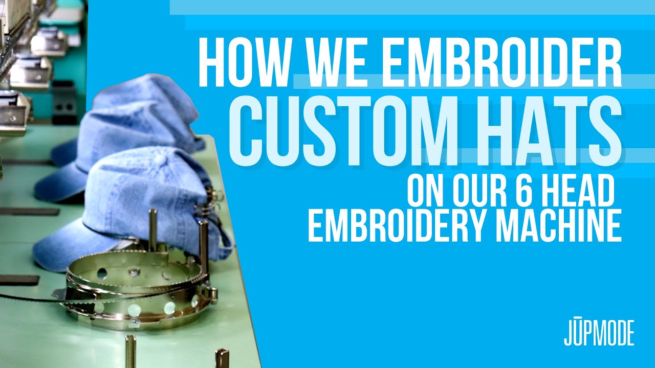 How We Embroider Custom Hats on Our 6 Head Embroidery Machine