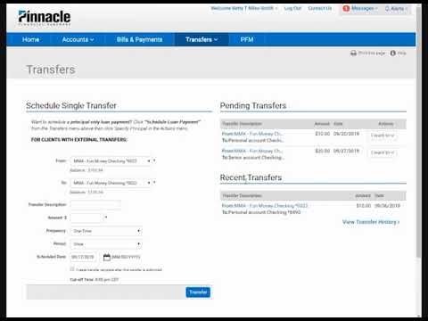 Pinnacle Online Banking: How to Make Transfers