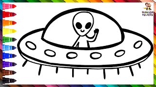 Dibuja y Colorea Un Extraterrestre En Un OVNI 👽🛸🌈 Dibujos Para Niños -  thptnganamst.edu.vn