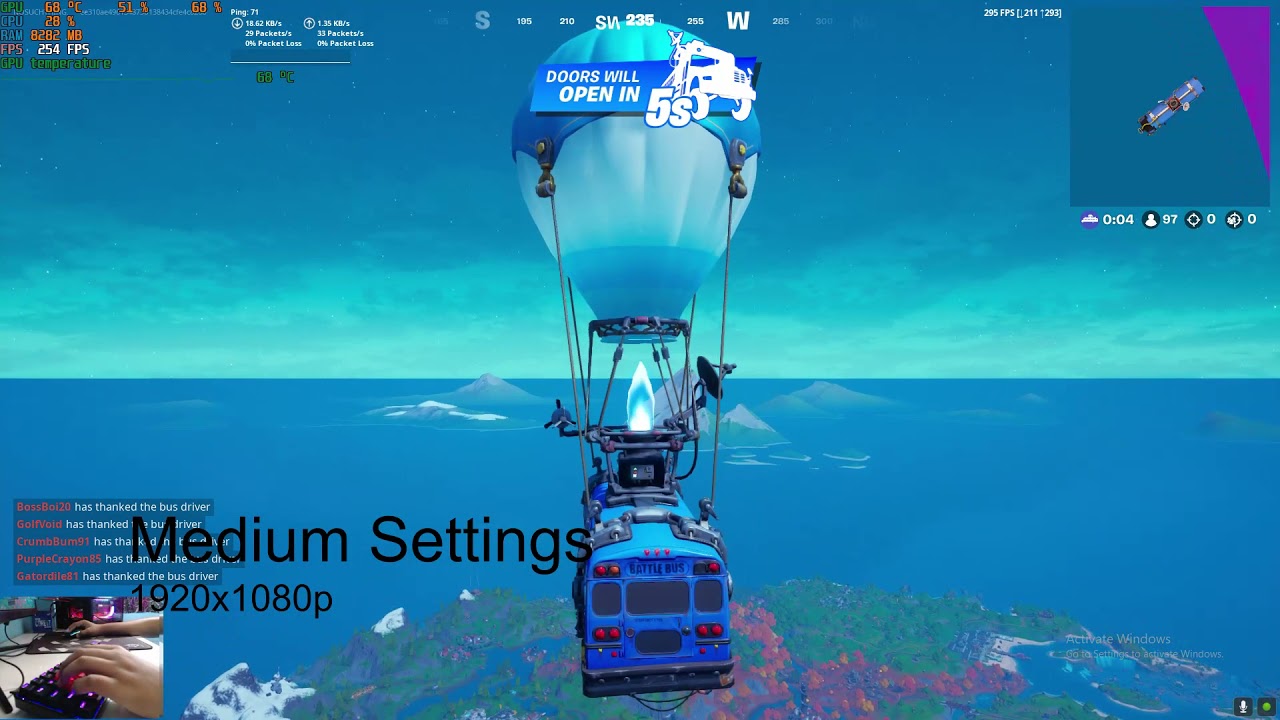 Fortnite i7 10700K + RTX 3080 MSI Gaming X Trio. Low, Medium, High and Epic settings Avg Fps