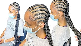 How to: 12 Boho Stitch feed in braids with curly ends Tutorial| Bohemian feed in braids
