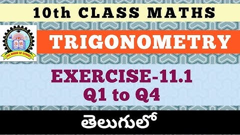 10th class maths trigonometry exercise 11.1