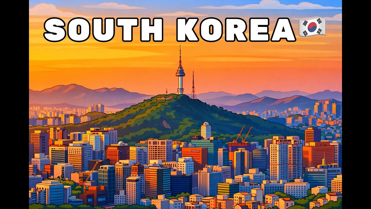 Зимняя Южная Корея в феврале, 4K, успокаивающие пейзажи для релаксации, расслабляющая музыка.