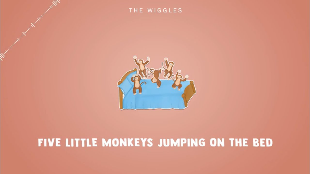 The Wiggles Five Little Monkeys Jumping on the Bed (Lyrics) YouTube