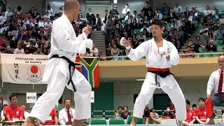 速い！飯村吏毅哉の準々決勝！ Kumite Quarter Final, Japan vs Italy 2014 JKA