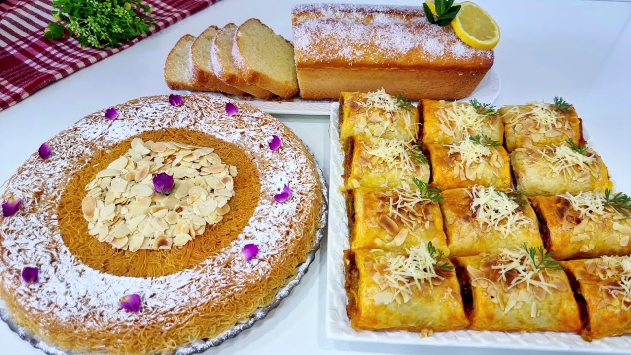 غير الى مبغيتيش تحمري وجهك😅كنافة بالكريمة بأسهل طريقة😋مسمن معمر بحشوة كتحمق باللذة🔝وكيكة بالحامض 👌🏻