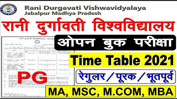 RDVV University Time Table Open Book Exam MA MSc MCom MBA IV Sem 2020-21