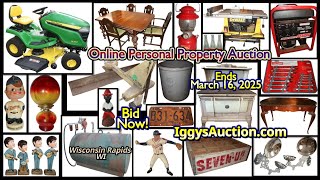 Online Personal Property Auction WI Rapids, WI ends March 16, 2025 - Bid Now! IggysAuction.com News
