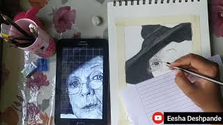 How To Draw Professor Minerva McGonagall || How To Draw Maggie Smith sketch || Time lapse