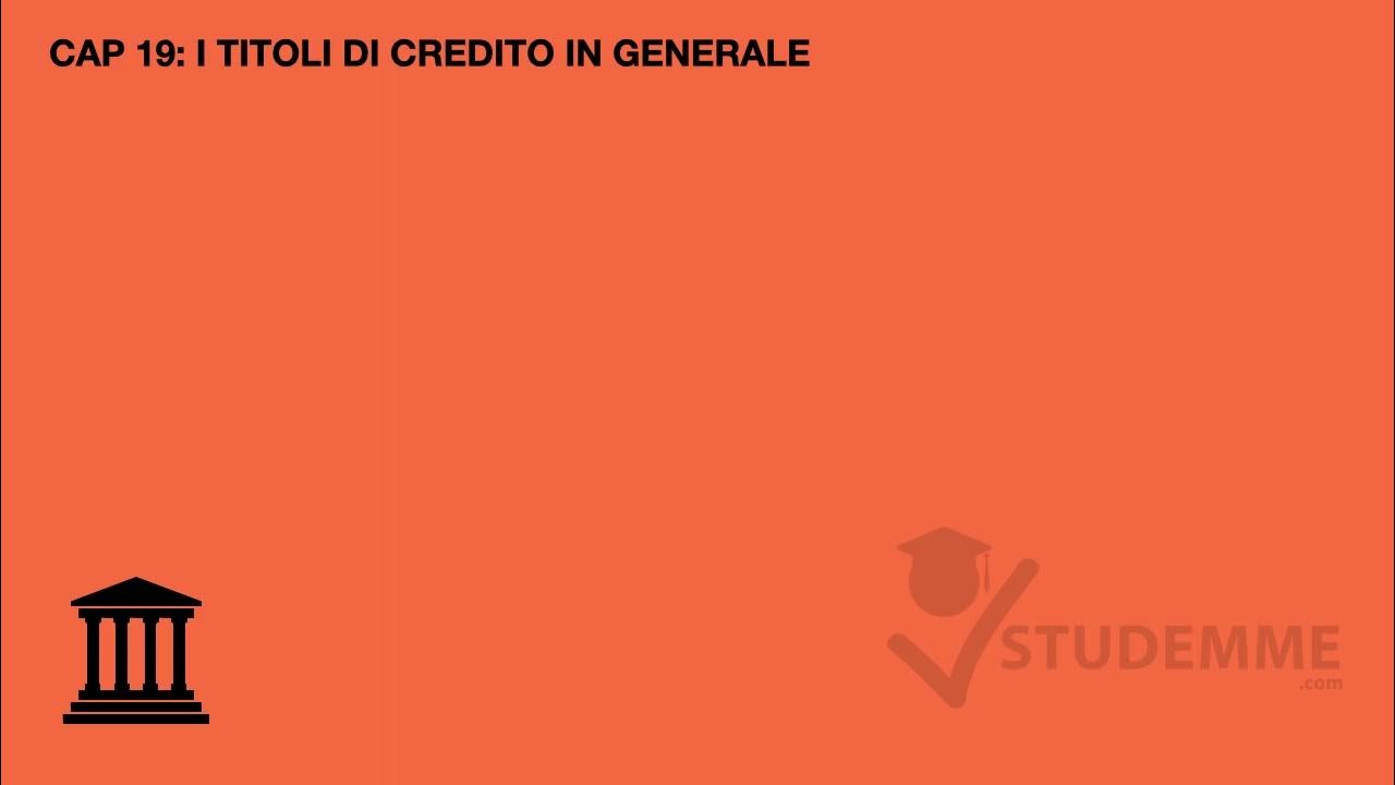 Titoli di credito in generale VIDEO