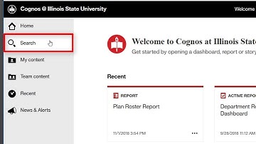 Overview of the Welcome Page in Cognos