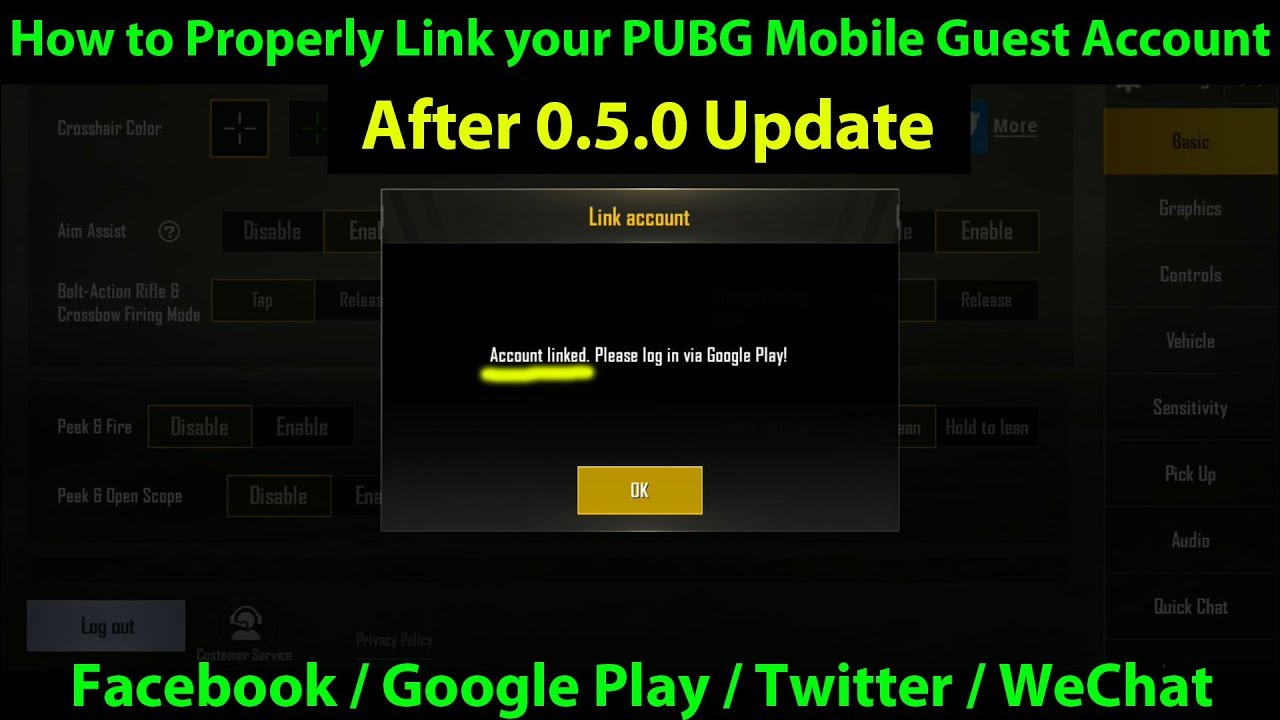 How to Properly Link Your GUEST ACCOUNT to Google Play / Twitter / Facebook  / WeChat | PUBG Mobile - 