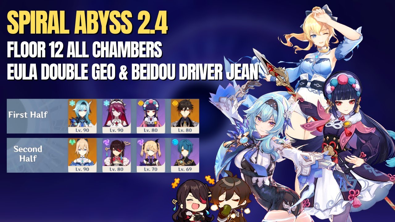 Spiral Abyss 2.4 | Eula Double Geo & Beidou Driver Jean - Floor 12 (9 Stars) | Genshin Impact