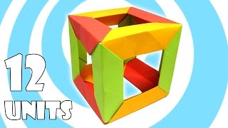 Modular Origami Cube Tutorial (12 Units) (Tomoko Fuse)