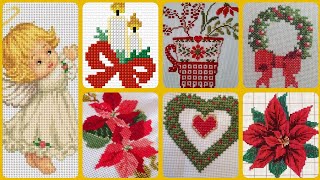 Floral cross stitch Hand embroidery thick cotton / Beautifull Hand cross stitch