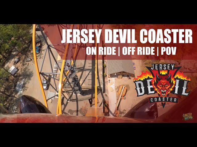 Jersey Devil Coaster front seat on-ride 4K POV @60fps Six Flags