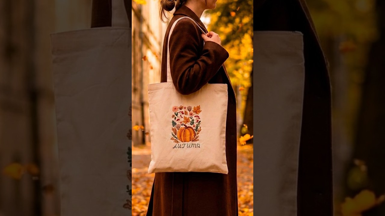 Abris Art Autumn's Here Tote Bag Counted Cross-Stitch Kit | Herrschners.com