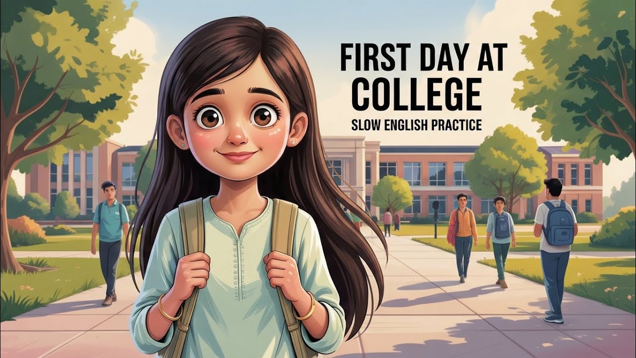 First Day at College | Simple English Story (Slow & Clear)@Slow &Steady English