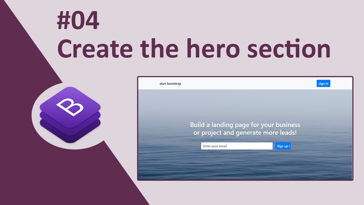 Bootstrap template #04 create the hero section - YouTube
