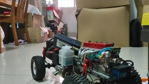 Cison In-line four-cylinder model engine, idle running test