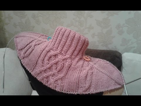 Метод непрерывного вязания спицами свитер с аранами