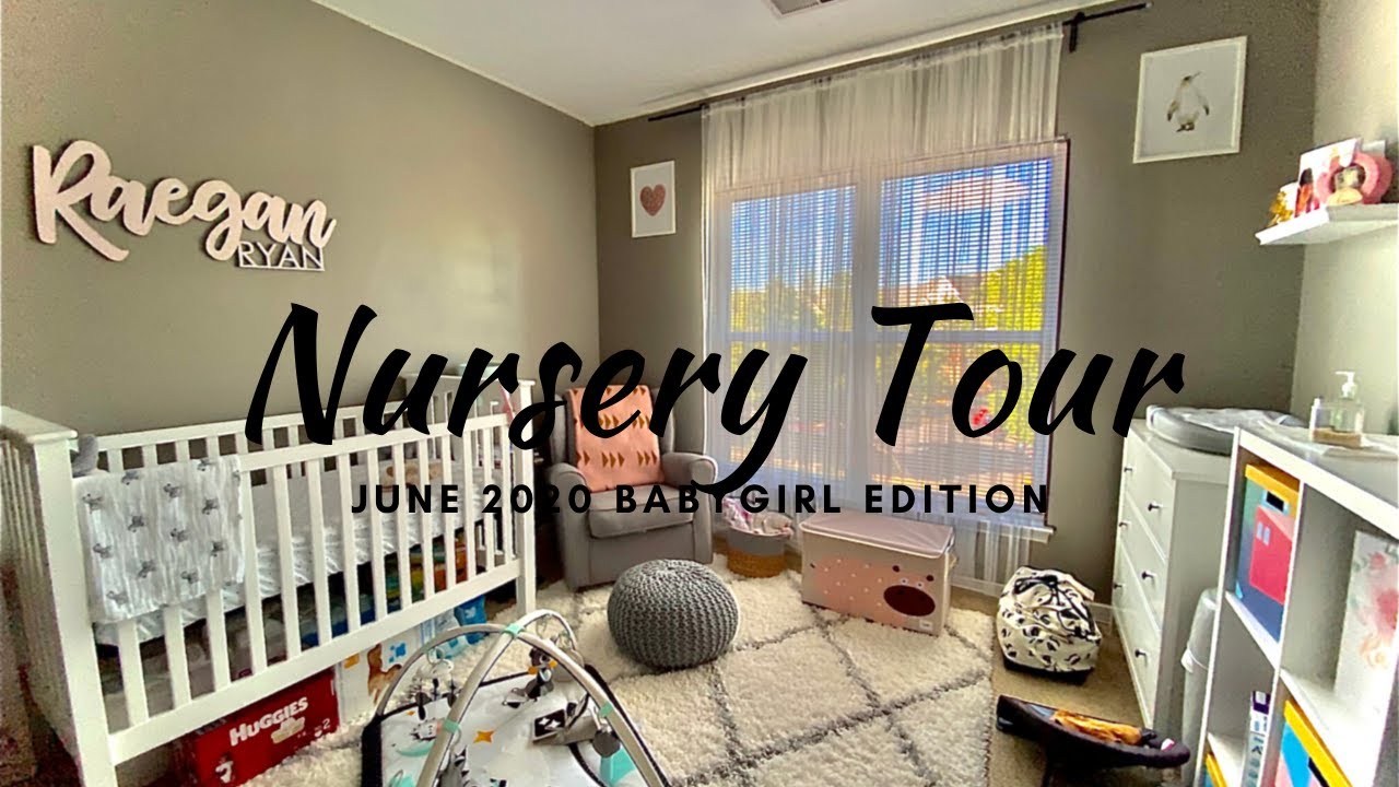 Baby Girl Nursery Room Tour Grey and White Theme YouTube