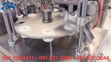 Máy chiết rót và dán đáy tuýp| Máy chiết mâm xoay chai sữa rửa mặt